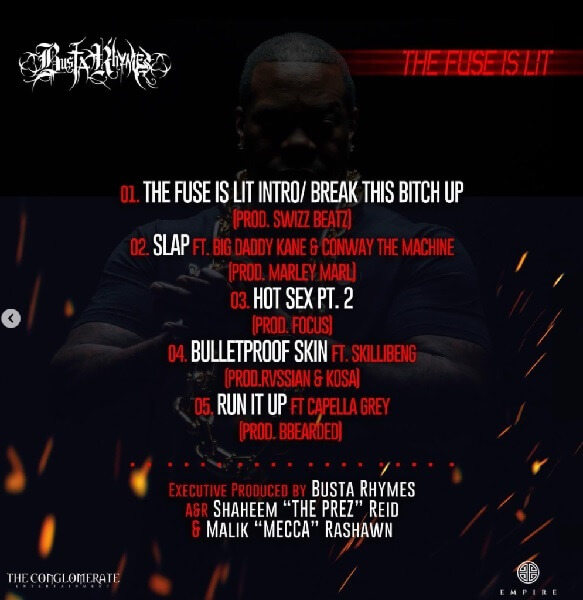 Busta Rhymes - The Fuse Is Lit - tracklist