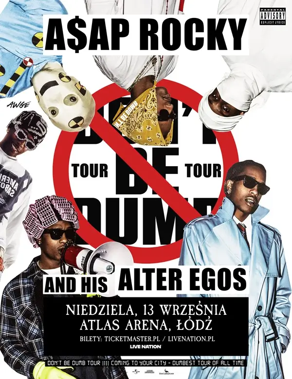 A$AP Rocky - Don't Be Dumb Tour - Łódź - plakat
