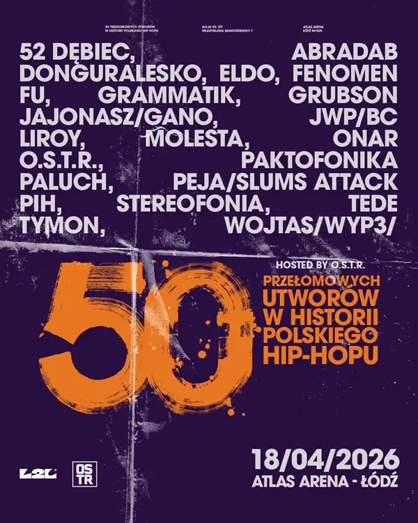 50 Przełomowych Utworów w Historii Polskiego Hip-Hopu - plakat